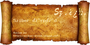 Sziber Árpád névjegykártya